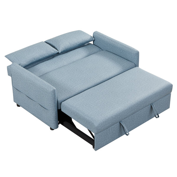 Outdo Evella Full 57'' Faux Leather Pillow Back Convertible Sofa Wayfair